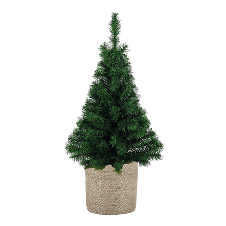Mini christmas tree 75 cm in natural jute pot