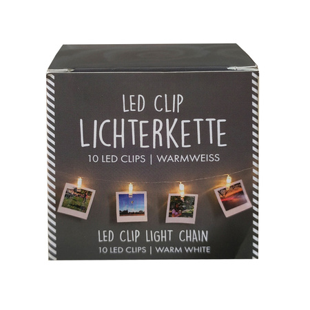 Lichtslinger - met LED knijpertjes - 150 cm - Kerstkaarten ophangen - 150 cm