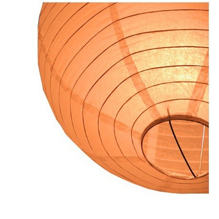 Oranje ronde lampion 25 cm