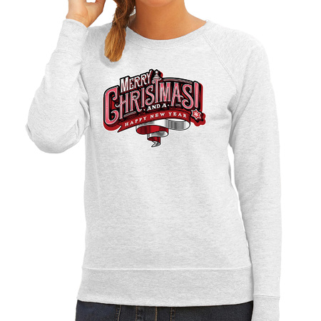 Merry Christmas sweater / Christmas sweater grey for women