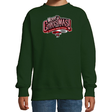 Merry Christmas sweater / Christmas sweater green for kids
