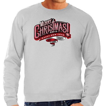 Merry Christmas sweater / Christmas sweater grey for men