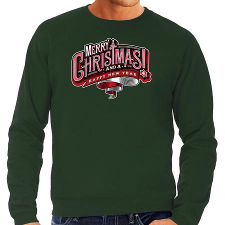 Merry Christmas sweater / Christmas sweater green for men