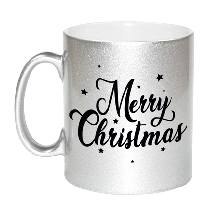 Merry Christmas gift Christmas silver mug 330 ml