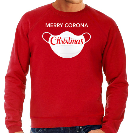 Merry corona Christmas foute Kersttrui / outfit rood voor heren