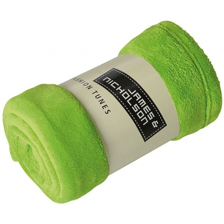 Microfibre fleece blanket lime green
