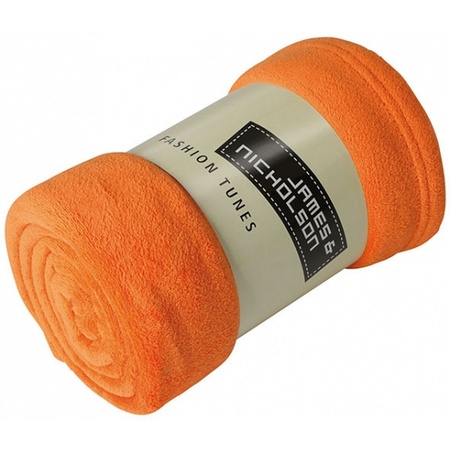 Microfibre fleece blanket orange
