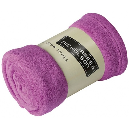 Microfibre fleece blanket purple