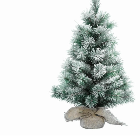 Mini kerstboom/kunstboom - 35 cm - met sneeuw - kunstboompjes