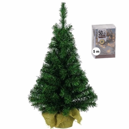 Mini kerstboom/kunstboom incl. verlichting - 45 cm