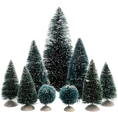 Mini christmas trees - green - 9x pcs