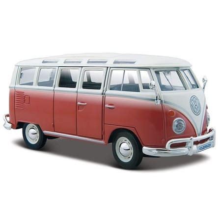 Model car Volkswagen T1 Samba red 1:24