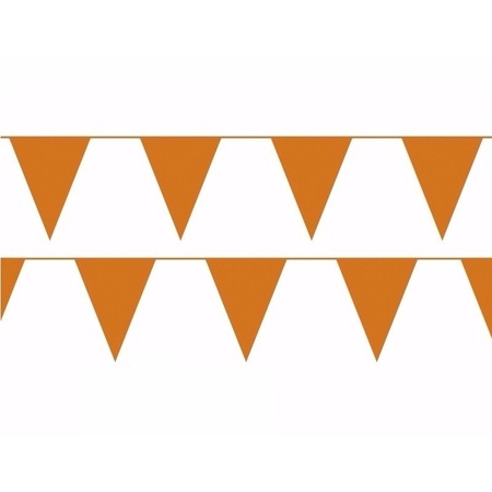 Oranje plastic vlaggenlijn100 meter budget