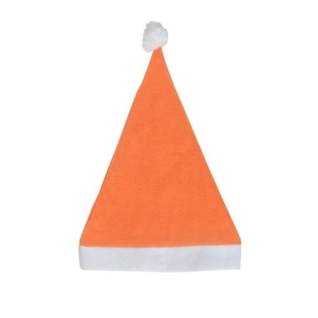 Orange budget Santa hat for adults