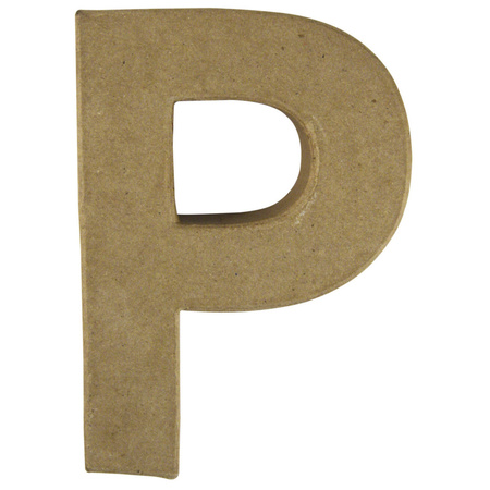 Letter P van papier mache onbeschilderd