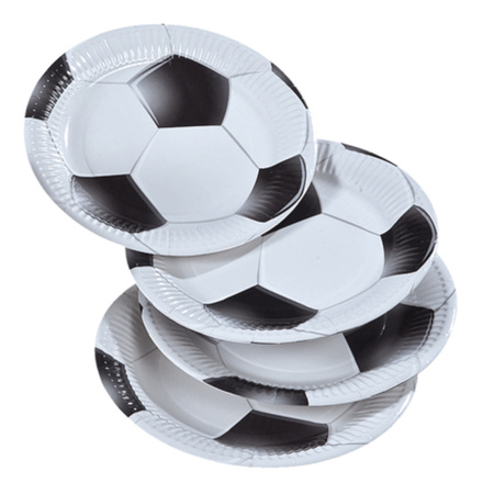 Paper plates with football print 8 pcs 23 cm