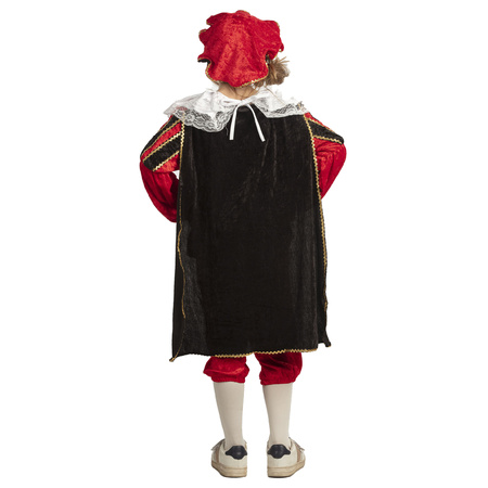 Saint Nicholas helper Pete costume - 4-pieces red/black - for kids