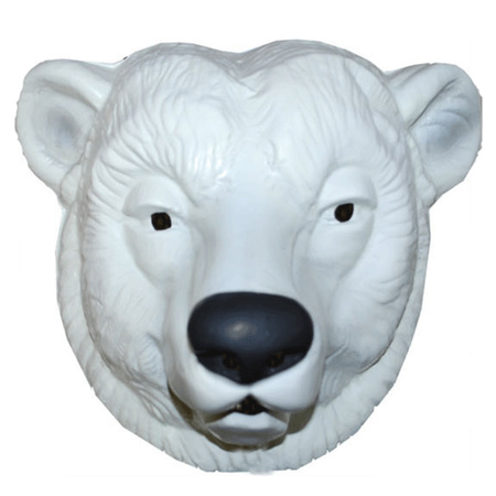 Feestmasker ijsbeer wit voor volwassenen