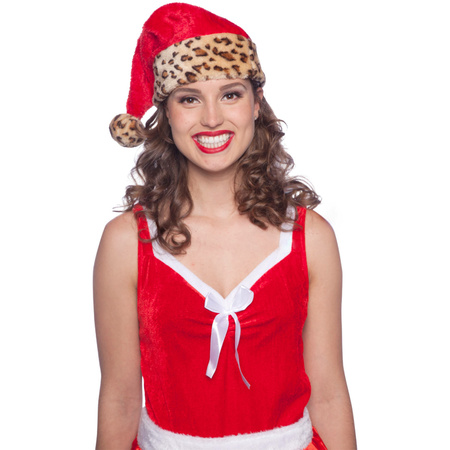 Christmas hat with leopard print