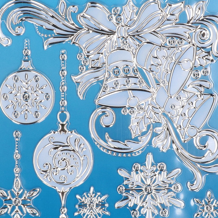Raamstickers/raamdecoratie - kerst - kerstklokken - sneeuwvlokken - 18x24 cm