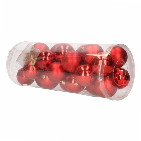 Rode kerstballen 28 stuks 6 cm