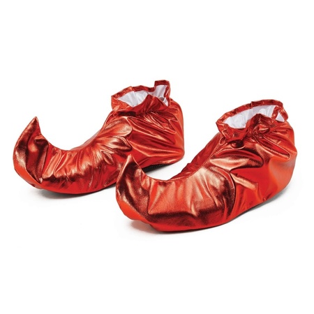 Red metallic elf shoes for adults