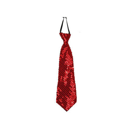 Red sequins tie 32 cm