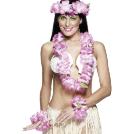 Toppers in concert - Roze Hawaii kransen verkleed set deluxe