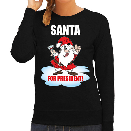 Santa for president Christmas sweater / Christmas sweater black for women