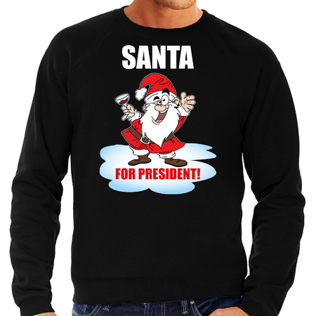 Santa for president Christmas sweater / Christmas sweater black for men