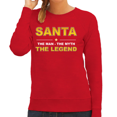 Santa kersttrui sweater / outfit / the man / the myth / the legend rood voor dames