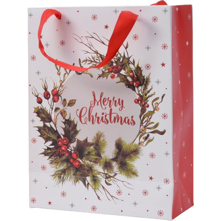 Set of 3x pieces christmas giftbags XXL 72 cm wreath
