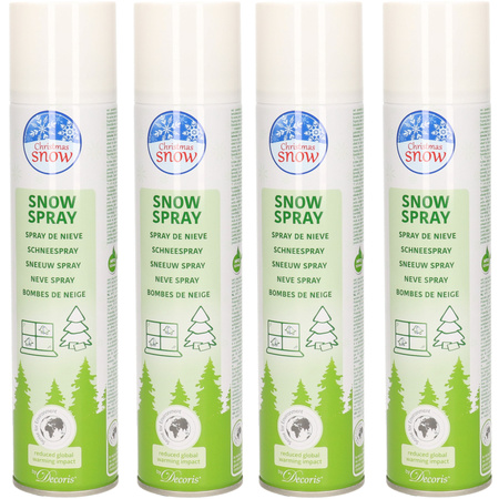 Set van 4x stuks milieuvriendelijke sneeuwspray / spuitsneeuw 300 ml