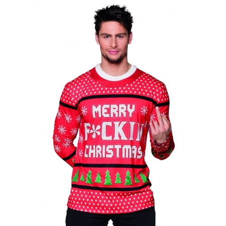 Shirt with christmas text and print for men