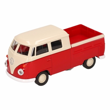 Toy red Volkswagen T1 pick up car 1:36