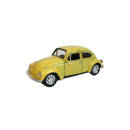 Gele Kever speelgoedauto 12 cm