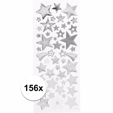 Silver star stickers 156 pieces