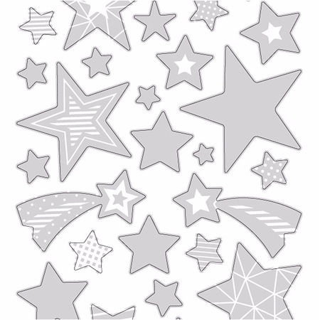 Silver star stickers 52 pieces