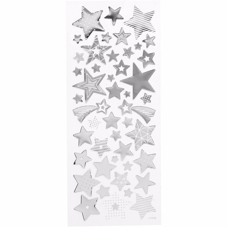 Silver star stickers 52 pieces