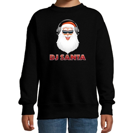 Christmas sweater DJ Santa black for kids