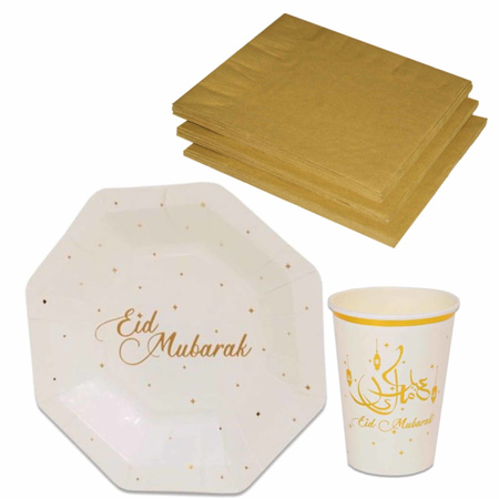 Table set Ramadan Mubarak 16x plates/16x drinkcups/20x napkins