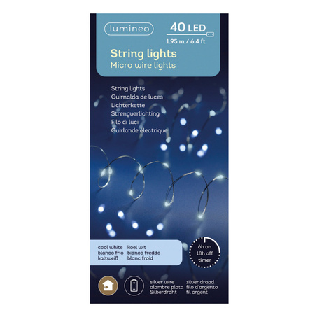 Micro LED string cool white 40 bulbs