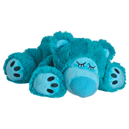 Heat/microwave warming soft toy - Teddybear - turquoise - 32 cm - heatpack