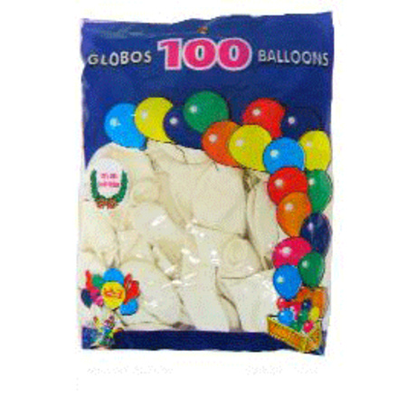 Zak ballonnen wit, 100 stuks