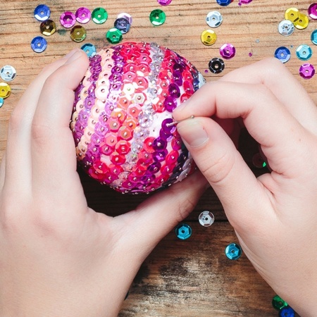 Christmas sequin baubles DIY packet