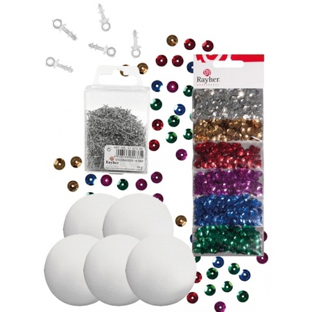 Christmas sequin baubles DIY packet 12 cm