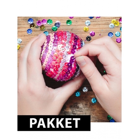 Christmas sequin baubles DIY packet 7 cm