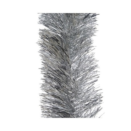 Silver Christmas tree foil garland 10 cm wide x 270 cm