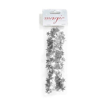 Silver Christmas tree foil garland 3,5 x 750cm decorations