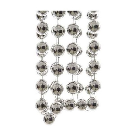 Silver XXL beaded garland 270 cm Christmas decorations 2 pieces
